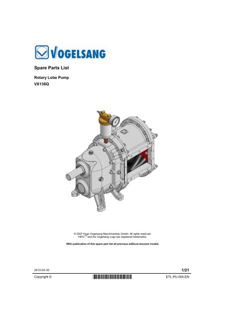 *ETL.PU.004.EN* Spare Parts List *ETL.PU.004.EN*