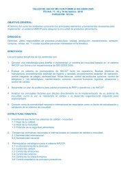 Taller de MS HACCP de acuerdo a ISO 22000:2005 - Programa ...