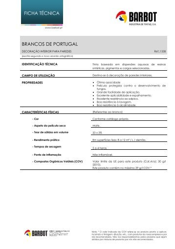 FICHA TÉCNICA BRANCOS DE PORTUGAL