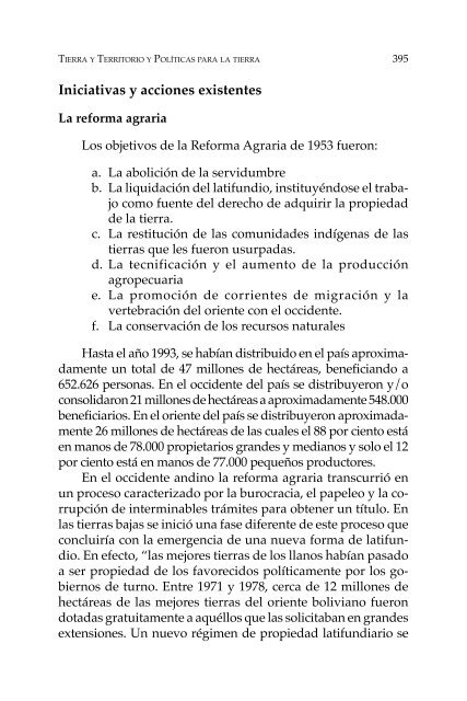 Proceso agrario en Bolivia y América Latina