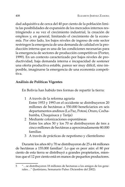 Proceso agrario en Bolivia y América Latina