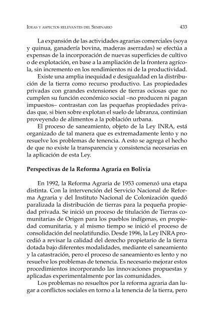 Proceso agrario en Bolivia y América Latina