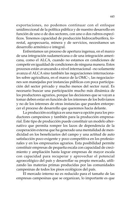 Proceso agrario en Bolivia y América Latina