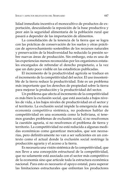 Proceso agrario en Bolivia y América Latina