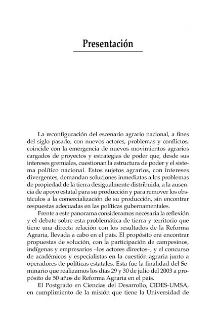 Proceso agrario en Bolivia y América Latina