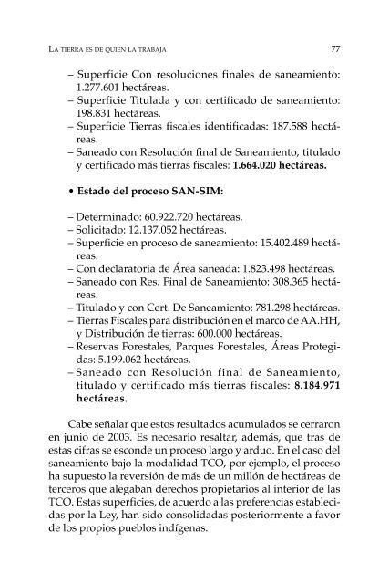 Proceso agrario en Bolivia y América Latina