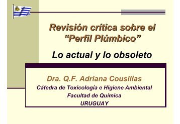 Revisión crítica sobre el “Perfil Plúmbico” Lo actual y lo obsoleto - ATA