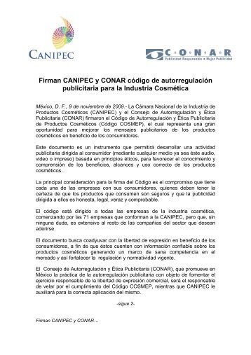 Firman CANIPEC y CONAR cÃ³digo de autorregulaciÃ³n publicitaria ...