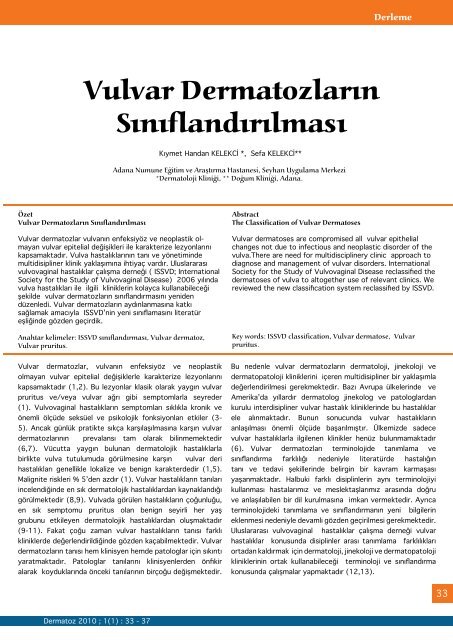 Vulvar Dermatozlarin Siniflandirilmasi