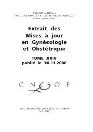 Extrait des Mises à jour en Gynécologie et Obstétrique