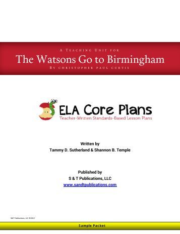 the watsons go to birmingham essay The watsons go to birmingham - 1963 by christopher paul curtis is an endearing story that follows the life of an african-american family living in flint, michigan set against the onset of the civil rights movement, it beautifully portrays the 'watson family' as a strong family who help and support each other in trying circumstances. the watsons go to birmingham essay The watsons go to birmingham - 1963 by christopher paul curtis is an endearing story that follows the life of an african-american family living in flint, michigan set against the onset of the civil rights movement, it beautifully portrays the 'watson family' as a strong family who help and support each other in trying circumstances.