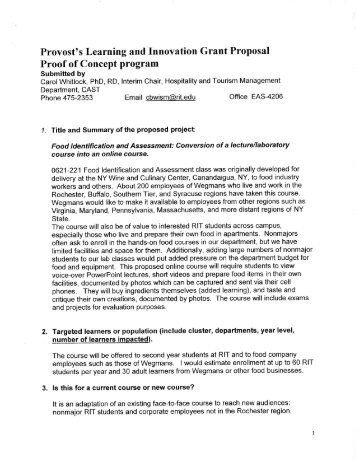 Provost's Learning and Innovation Grant Proposal Proof of Concept ...