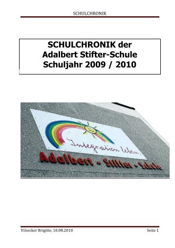 SCHULCHRONIK der Adalbert Stifter-Schule Schuljahr 2009 / 2010