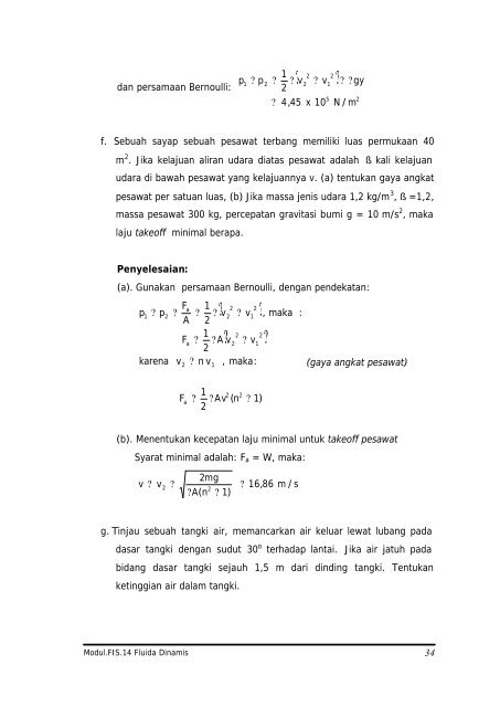 Fluida Dinamis - e-Learning Sekolah Menengah Kejuruan