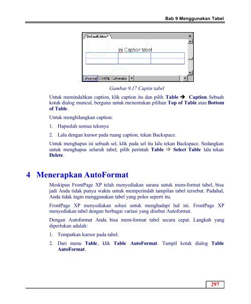 Bab 9 Menggunakan Tabel