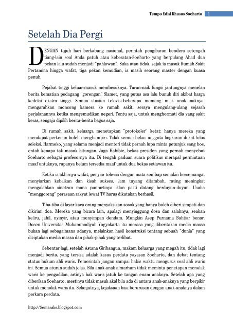 TEMPO EDISI KHUSUS SOEHARTO