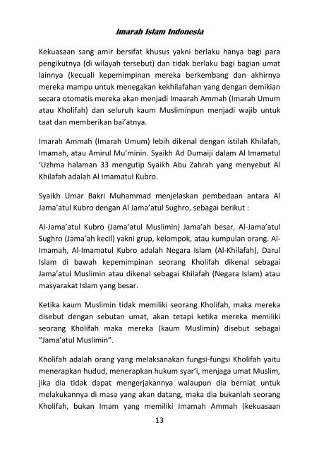 Hand Book Imarah Islam Indonesia - Biar sejarah yang bicara