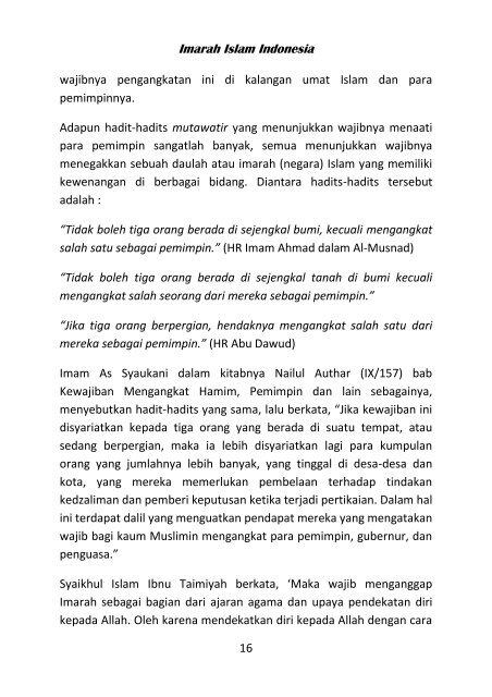 Hand Book Imarah Islam Indonesia - Biar sejarah yang bicara
