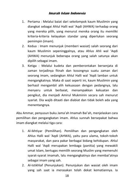 Hand Book Imarah Islam Indonesia - Biar sejarah yang bicara