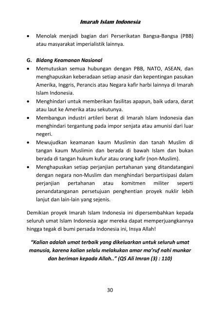 Hand Book Imarah Islam Indonesia - Biar sejarah yang bicara