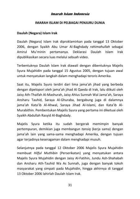 Hand Book Imarah Islam Indonesia - Biar sejarah yang bicara