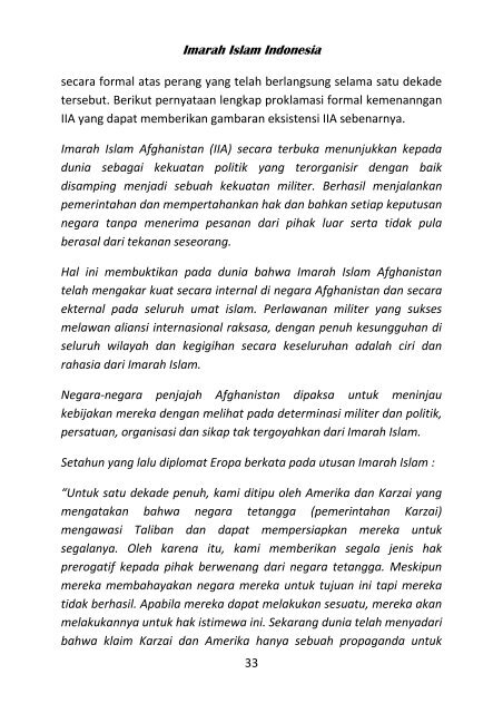 Hand Book Imarah Islam Indonesia - Biar sejarah yang bicara