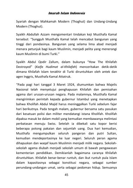 Hand Book Imarah Islam Indonesia - Biar sejarah yang bicara