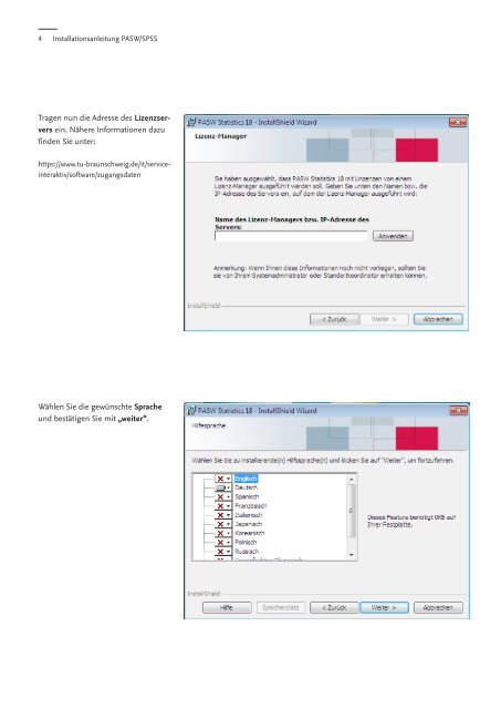 Installationsanleitung SPSS 18 - Technische Universität Braunschweig