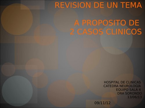 REVISION DE UN TEMA A PROPOSITO DE 2 CASOS CLINICOS