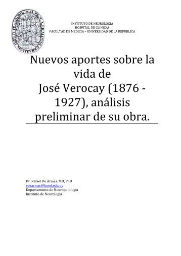JOSE VEROCAY neurohistoria 2011 - Instituto de NeurologÃ­