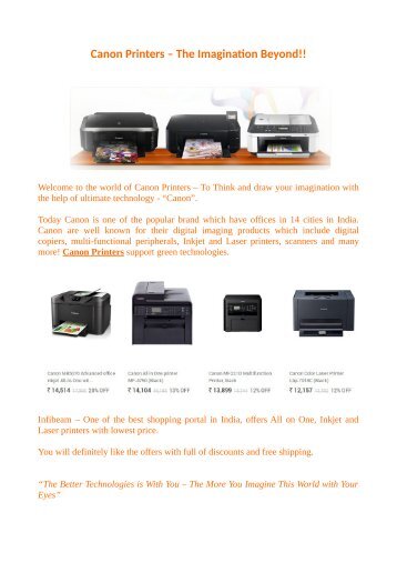 Canon Printers – The Imagination Beyond!!