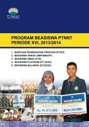 PROGRAM BEASISWA PTNNT PERIODE XVI 2013/2014