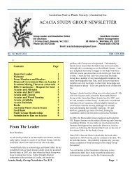 ACACIA STUDY GROUP NEWSLETTER