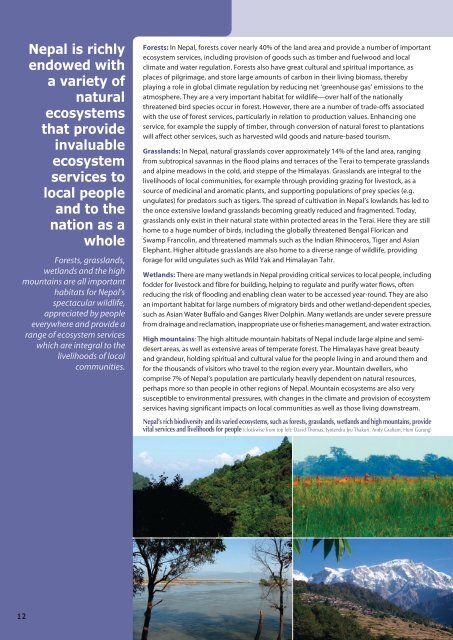 CONSERVING BIODIVERSITY & DELIVERING ECOSYSTEM SERVICES