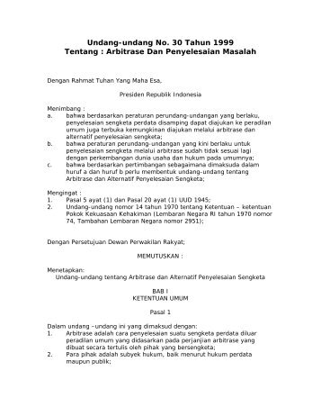 Tentang  Arbitrase Dan Penyelesaian Masalah