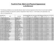 Fourth & Final Merit List (Physical Appearance)