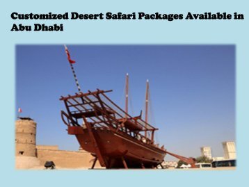 Customized Desert Safari Packages