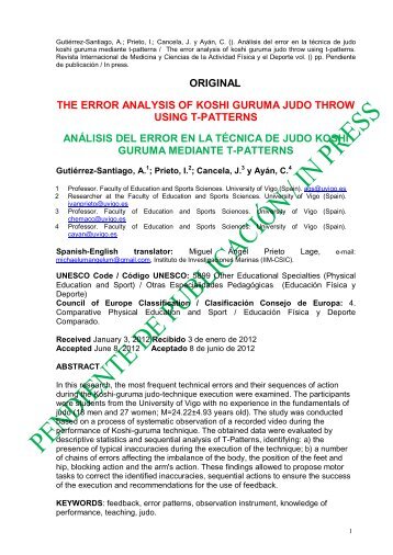 original the error analysis of koshi guruma judo throw using t ...