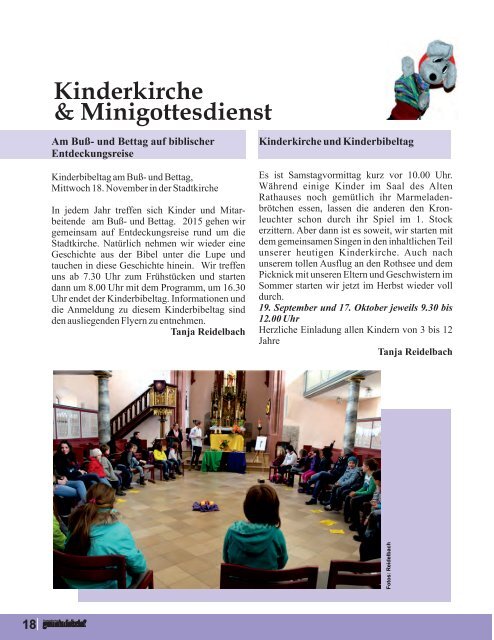 Evang. Kirchengemeinde Roth - Gemeindebrief Sept. 2015 - Nov. 2015