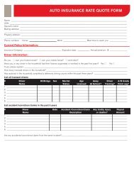 AUTO INSURANCE RATE QUOTE FORM