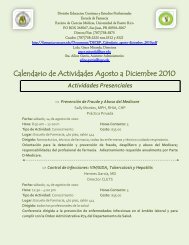 Calendario de Actividades Agosto a Diciembre 2010