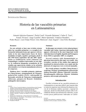 Historia de las vasculitis primarias en Latinoamérica