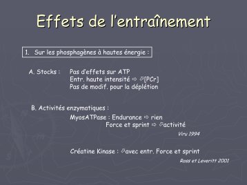 Effets de l’entraînement