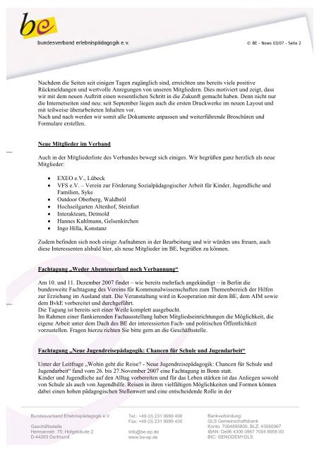 Newsletter 03/2007 - Bundesverband Individual- und ...