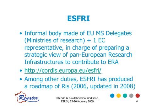 ESFRI and e-IRG data policy issues Dany VANDROMME ... - Congrex
