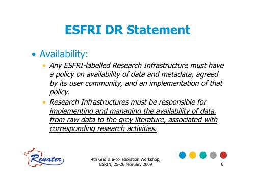 ESFRI and e-IRG data policy issues Dany VANDROMME ... - Congrex