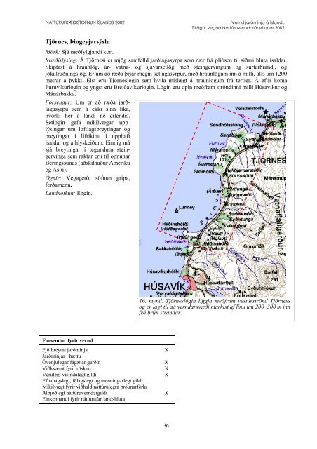 Tillögur vegna náttúruverndaráætlunar 2002