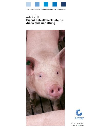 Eigenkontrollcheckliste für die Schweinehaltung