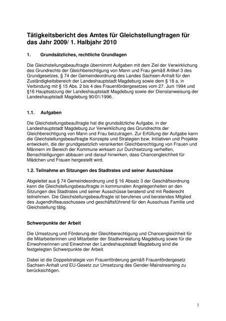 Tätigkeitsbericht Amt 16 2009_2010 - Politischer Runder Tisch der ...