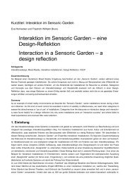 Interaktion im Sensoric Garden - artecLab - Universität Bremen